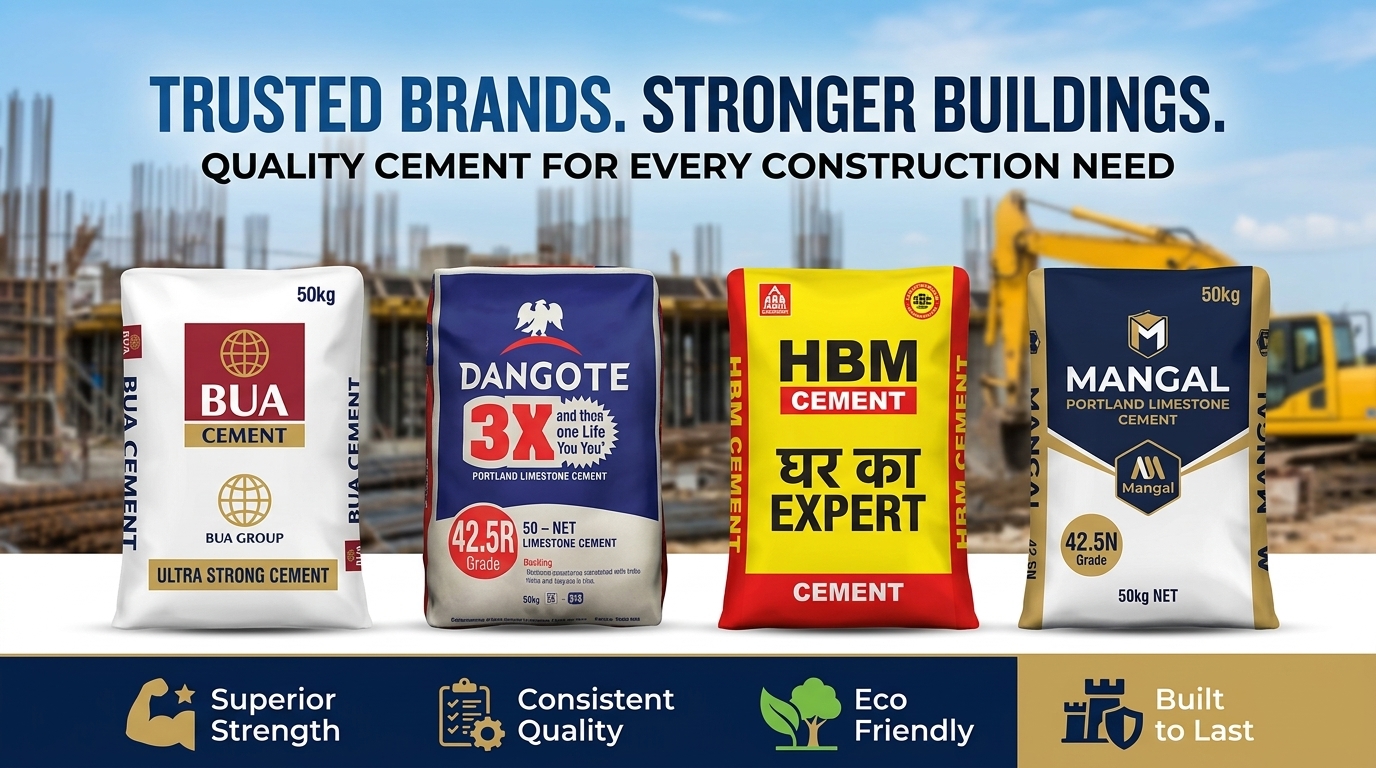 Premium Cement Brands - BUA, Dangote, HBM, Mangal